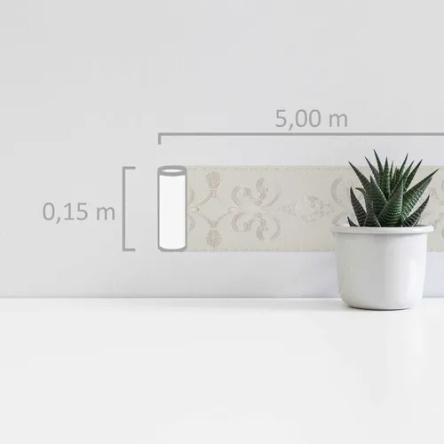 Luxuriöse Tapetenborte mit Struktur & Metallic Effekt