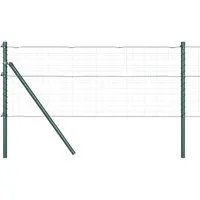 vidaXL Zaunpfosten Set 7 Stk. Grün Ø32 mm 100 cm - Gartenzäune aus verzinktem Stahl, wetterfest und langlebig, ideal für stabile Gartenbegrenzungen und dekorative Zäune.