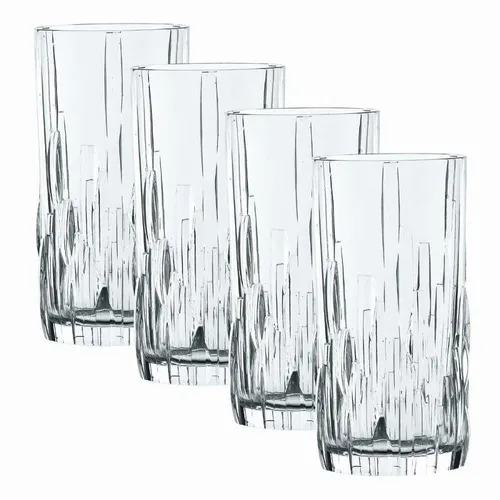 Nachtmann Shu Fa Longdrinkglas 4tlg. - Elegantes Design - Longdrinkgläser- Set mit 360 ml Inhalt, Höhe 15,2 cm. Spülmaschinenfest und ideal für stilvolle Cocktails und Drinks.