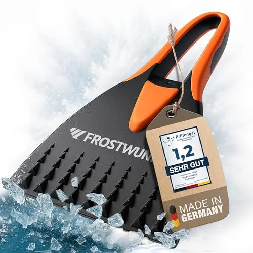 FROSTWUNDER [Das Original - Eiskratzer Auto [Made in Germany] - 100% recycelter Auto Eiskratzer - Scheibenkratzer Auto - Blitzschneller Autoscheiben Kratzer - Langlebiger Schneekratzer Auto