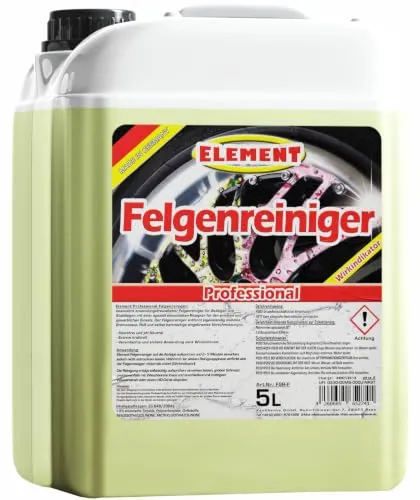 Element Felgenreiniger zur Felgenpflege | Professioneller Felgenreiniger | effiziente & säurefreie Reinigung für Leichtmetall & Stahlfelgen | Wirkindikator | pH-neutral und säurefrei | 5 Liter