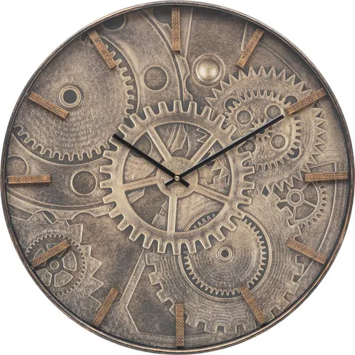 Wanduhr mit Uhrwerk-Illustration, Ø 50 cm - Stylische Wanduhren mit einzigartiger Uhrwerk-Illustration, perfekt für kreative Raumgestaltung und zeitloses Design.