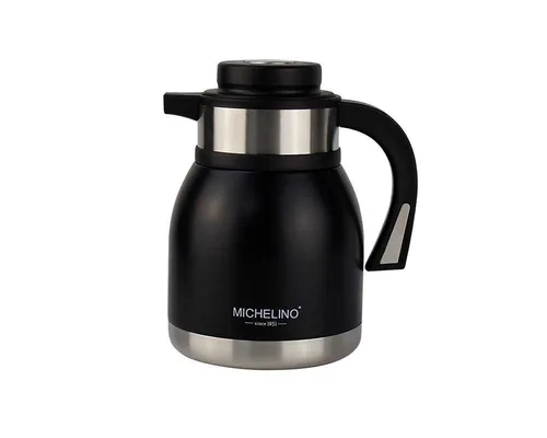 Michelino Marie Isolierkanne 1,2 l aus Edelstahl - Thermobehälter mit doppelwandigem Glaseinsatz für optimale Isolierung, 12-Stunden-Warmhaltefunktion und elegantes Design – perfekt für Kaffee, Tee und mehr.