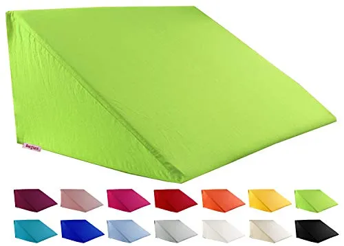 beties - Basic -, Big Comfy Keilkissen Bezug ca. 62x49x30 cm, Kissenhülle 100% Baumwolle in vielen fröhlichen Uni-Farben (apfelgrün)