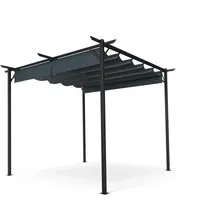 blumfeldt Pavillon Pantheon Robust 3x3m - Pavillon mit pulverbeschichtetem Stahlgestell und wasserabweisendem Polyesterdach, ideal für Garten und Camping, bietet zuverlässigen Schutz vor Sonne und Regen.