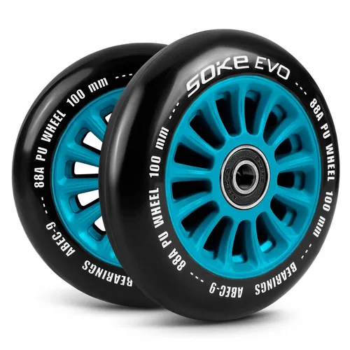 Rollerräder 100 mm blau 2 Stück