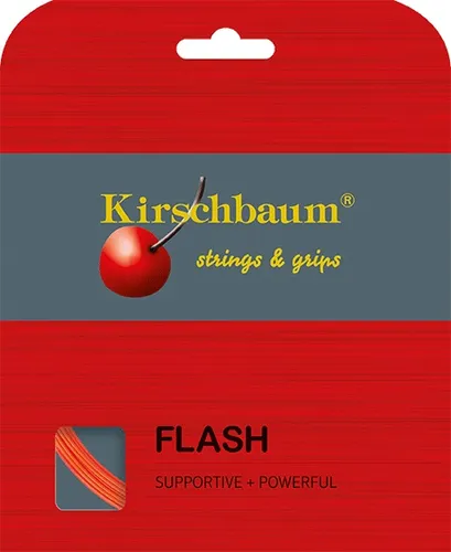 Kirschbaum Tennissaite Flash (Haltbarkeit+Power) orange 12m Set, Saitendicke: 1.20