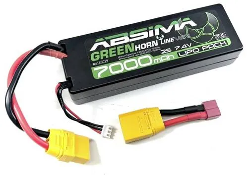 Absima LiPo Akkupack 7.4 V 7000 mAh - Modellbau Akkupack mit XT90 Stecker, ideal für leistungsstarke Anwendungen. Hohe Kapazität von 7000 mAh und Laderate bis zu 3C für maximale Effizienz.