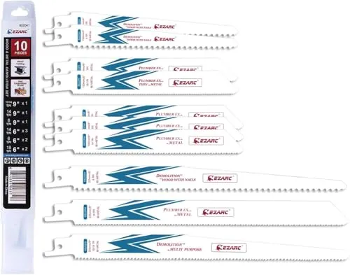 EZARC 10pc Säbelsägeblätter Set for Holz und Metall Demolition