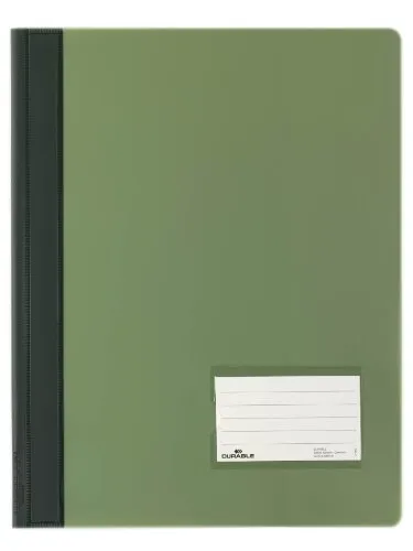 Durable Schnellhefter 268005, überbreit, grün, 25er Packung - Projektmappen aus transluzenter Folie, ideal für Prospekthüllen. 100% recycelbar und umweltfreundlich, mit Beschriftungsfenster für individuelle Anpassung.