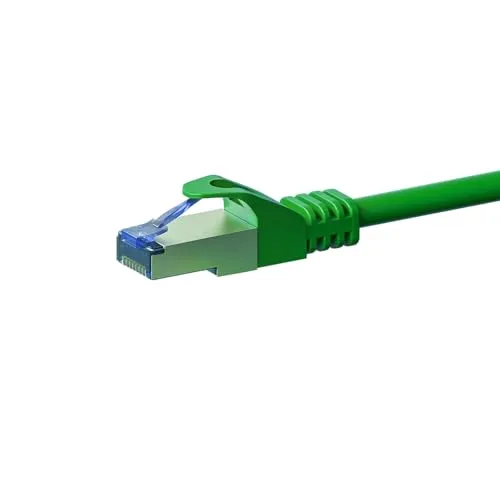Danicom CAT 6a Netzwerkkabel LSOH - S/FTP - 15 Meter - Grün, POE, Ethernet, LAN, Patchkabel, Datenkabel, RJ45 - für Serverschränke, Switches, Router, Modems!
