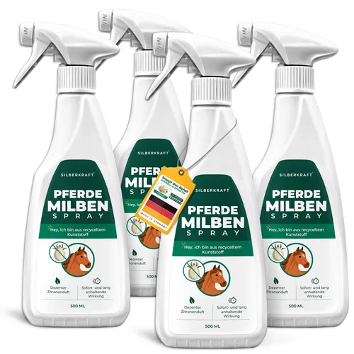 SILBERKRAFT Milbenspray für Pferde - Effektiver Milbenschutz für Pferde: Unser Spray vertreibt zuverlässig Milben und andere Parasiten aus Fell und Mähne. Einfache Anwendung für langanhaltenden Schutz und Pflege.
