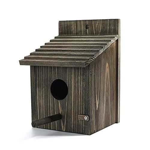Vogelhaus aus Holz für draußen mit Stange für Finken, Bluebird, Kardinäle, hängendes Vogelhaus, Garten, Landhaus, Vogelhaus