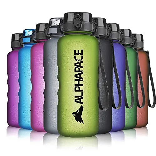 ALPHAPACE Trinkflasche, auslaufsichere 1.500 ml Wasserflasche, BPA-freie Flasche für Sport, Fahrrad & Outdooraktivitäten, Sportflasche mit Fruchteinsatz, in Lime-Green
