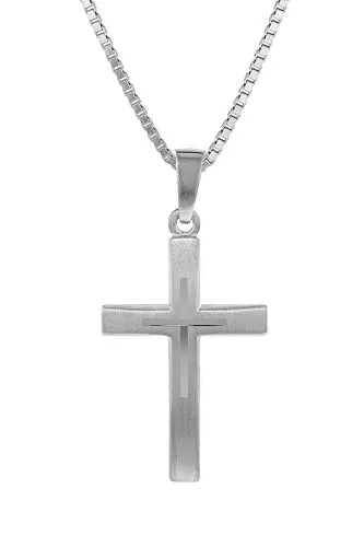 Trendor Kreuzkette Silber für Kids - Halskette mit Kreuz, für Mädchen und Jungen, 925 Silber, Kids 79602