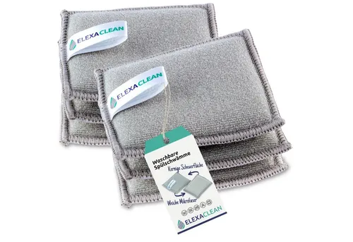 ELEXACLEAN Geschirrschwamm Waschbarer Spülschwamm, 6er Set, 10x8 cm, KLEINE VERSION
