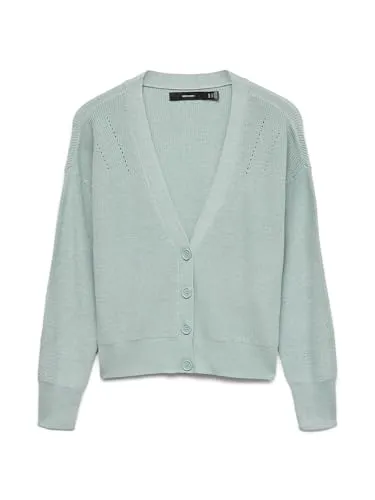 Vero Moda Cardigan in Hellblau - XL - Strickjacke aus 50% LENZINGTM ECOVEROTM Viskose, umweltfreundlich und mit elegantem V-Ausschnitt - perfekt für nachhaltige Modebewusste.