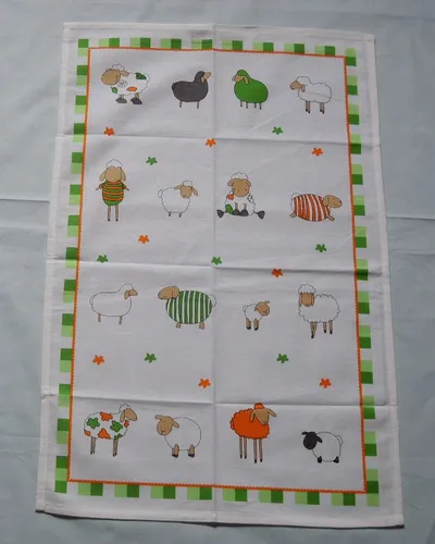 bunte SCHAFE 1x Geschirrtuch 45 x 70 cm Küchentuch Geschirrhandtuch Tiere