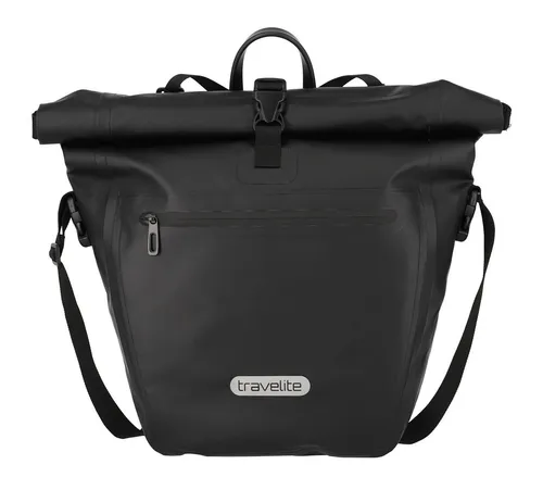 Travelite Basics for Bikes - Große wasserdichte Fahrradtasche mit Rolltop-Verschluss, 20 Liter Volumen, abnehmbarer Schultergurt und nur 1,1 kg Gewicht