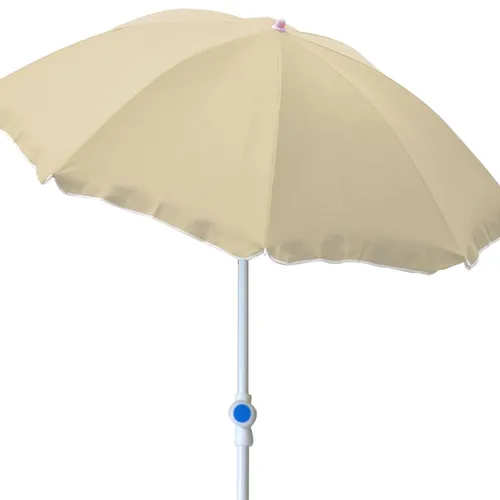 Ø2m Sonnenschirm rund Gartenschirm Strandschirm Schirm beige knickbar UV Schutz