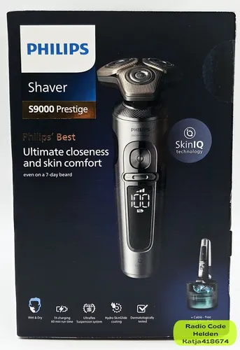 PHILIPS SP9841/32 Rasierer S9000 Prestige - Herrenrasierer mit Akkubetrieb, chromfarbig und ausgestattet mit Quick Clean Pod für eine einfache und schnelle Reinigung.