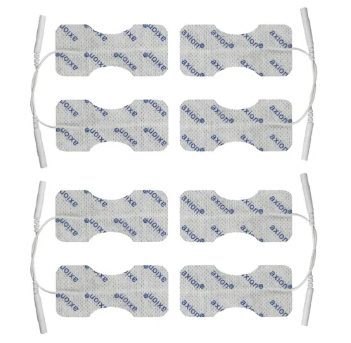 Axion Elektrodenpads passend zu Prorelax, Promed, axion - 6,5x3cm, 2mm Steckanschluss, 8 St.,für Rücken, Finger, Handgelenk, selbstklebende TENS EMS Elektroden