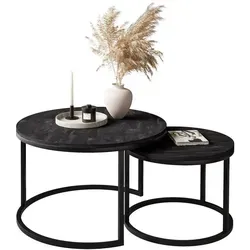 Lookway Couchtisch Ciri, Schwarz, Rund, 80x48 cm für modernes Wohnen