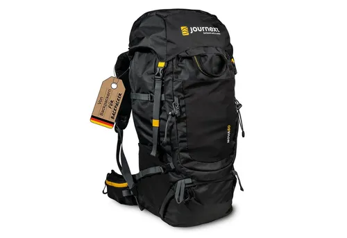 Journext Backpacker Rucksack NOVA 60+10L - Vielseitiger Trekkingrucksack für Reisen - Wanderrucksäcke mit anpassbarem Rückensystem und Front- & Toploader für einfaches Packen. Ideal für jedes Abenteuer mit cleveren Stretchtaschen und zusätzlichem Stauraum!