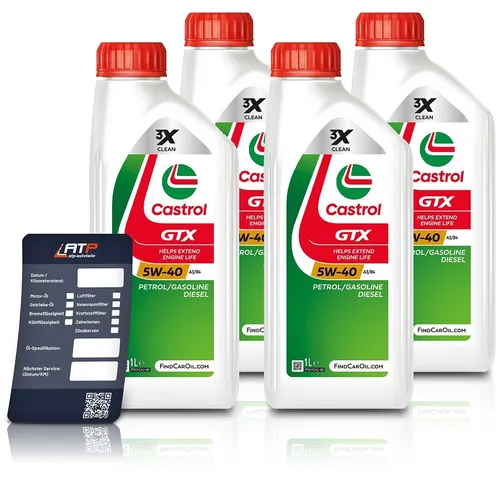 Castrol GTX 5W-40 A3/B4 Motoröl 4x1L