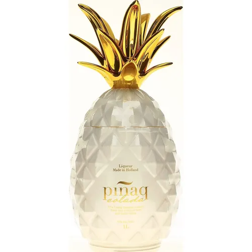 Piñaq COLADA Flavored Liqueur 17% Vol. 1l - Likör & Kräuterschnaps mit karibischem Flair, vereint frische Ananas und cremige Kokosnuss in einer eleganten Ananasflasche – perfekt für Cocktails und besondere Anlässe.