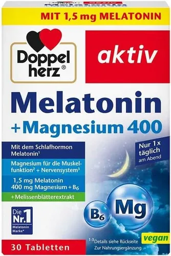 Doppelherz Melatonin + Magnesium 400 30 Stück
