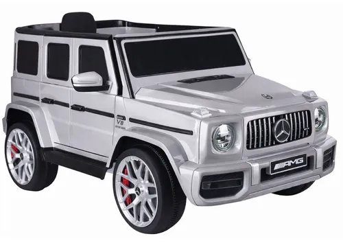 Mercedes G63 Kinder Elektroauto SUV mit Fernbedienung – Silber - Stylisches Elektro-Kinderauto im G63 Design, ausgestattet mit einer handlichen Fernbedienung für Eltern. Ideal für kleine Abenteuer im Freien!