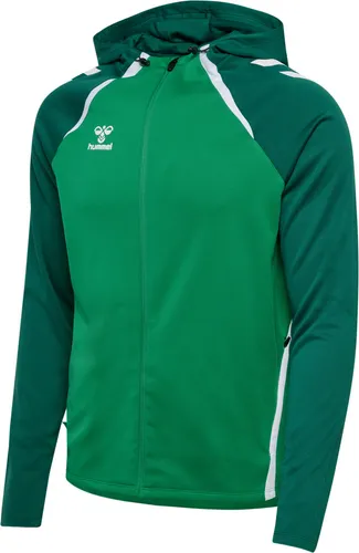 Hummel Lead 2.0 Reißverschlusspullover Grün M - Sportlicher Zip Hoodie aus 100% recyceltem Polyester mit Beecool-Technologie für hohe Atmungsaktivität und schnelles Trocknen. Ideal für aktive Freizeit und umweltbewusste Sportler.