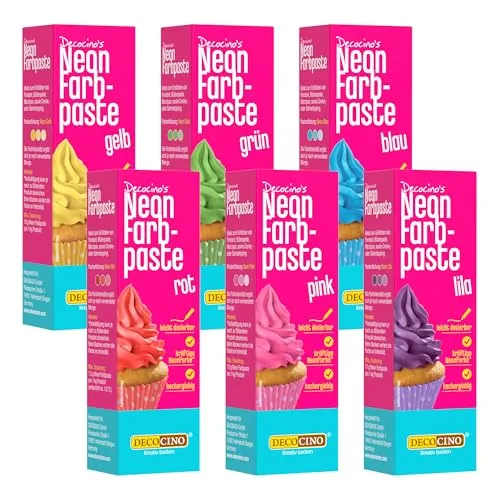 DECOCINO Neon Lebensmittelpaste 6er Set Lebensmittelfarbe von DECOCINO