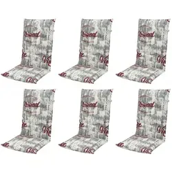 Doppler 6x 2901 Hochlehner Gartenstuhl Auflagen - Auflagen & Polster, zeitloses Design aus hochwertigem Baumwollmischgewebe für optimalen Komfort und perfekte Passform