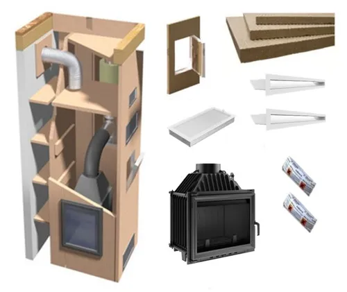 Kaminbausatz Set Maja 8 | Luftgitter weiß | 8 kW