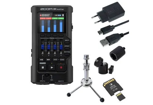 Zoom Audio Zoom R4 MultiTrak Audio-Recorder mit Zubehör-Set Digitales Aufnahmegerät (mit Zubehör-Set)