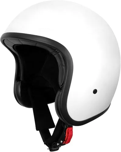 Westt Jethelm Retro Helm ECE 22.06 Zertifiziert für Herren Damen Motorrad Roller Moped Mofa Chopper