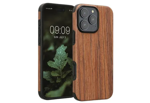 kwmobile Handyhülle Hülle für Apple iPhone 16 Pro Max, Handy Case Cover Holz Schutzhülle
