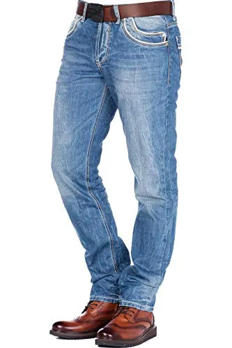 Cipo & Baxx Herren C-0595 Jeanshose, Blau, 36W / 32L
