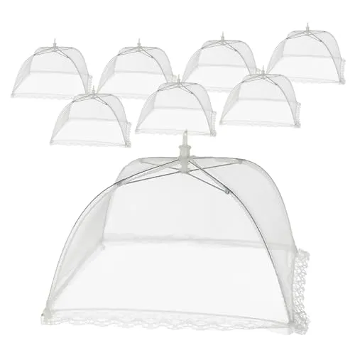Insekten Schutz Haube 30 cm weiß - 8er Set - Lebensmittel Obst Fliegen Abdeckung
