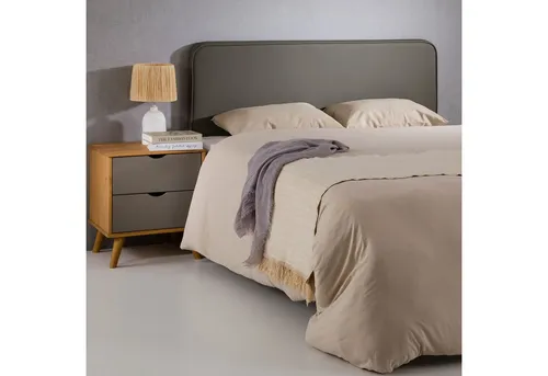 IDIMEX Kopfteil Celest gepolstert grau - Kopfteil für Boxspringbett, 160 cm, mit pflegeleichtem Kunstlederbezug und flexibler Wandbefestigung für individuellen Komfort.