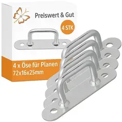 Öse Anhänger Deichsel – Stahlöse für Planenösen, Befestigungsösen für Ladungssicherung 72 x 16 x 25 mm für Planen 4 x