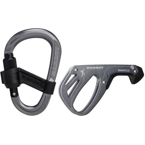 Mammut Smart 2.0 Belay Package - Sicherungsgerät in Dunkel-Grau, One Size - Kletterausrüstung mit innovativer Bremsfunktion für sicheres Sichern und Abseilen, ideal für Kletterer aller Erfahrungsstufen.