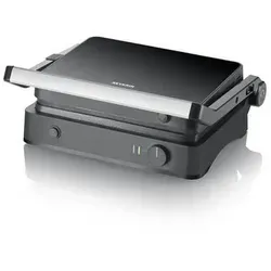 Severin KG 2398 Kontaktgrill SEVINI LITE - Grills - Vielseitiger Kontaktgrill mit hochwertigen Keramikplatten, ideal für Fleisch, Fisch, Sandwiches und mehr. Einfache Reinigung dank herausnehmbarer Platten und Tischgrill-Funktion.