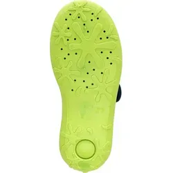 Fischer Markenschuhe 652336554 (33/blau-grün) - Trendige Hausschuhe für Jungs mit Monstertruck-Design, weichem Frottee-Innenfutter und rutschfester Laufsohle. Praktischer Klettverschluss für optimalen Halt und Passform.