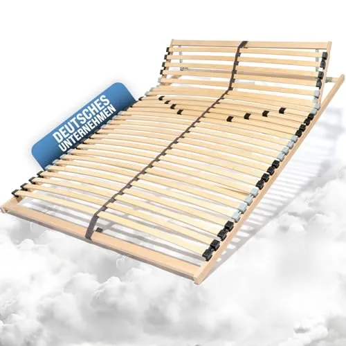 Coemo Lattenrost 120 x 220 cm mit höhenverstellbarem Kopfteil - Lattenrost mit 32 Leisten und 7 Zonen für individuellen Schlafkomfort, höhenverstellbares Kopfteil und einfache Montage für alle Schlaftypen.
