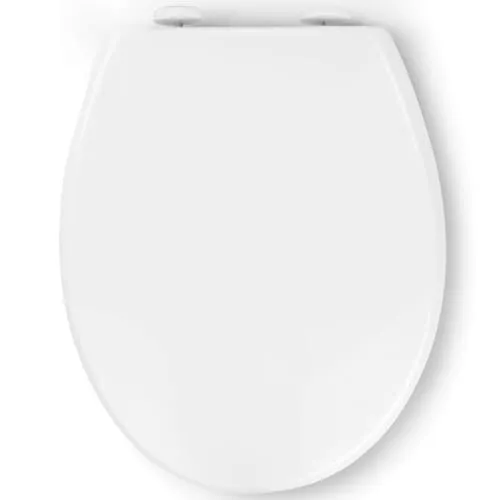 Pipishell Toilettendeckel, WC Sitz mit Absenkautomatik, Quick-Release Funktion für einfach Reinigung, O Form Weiß Toilettensitz mit Verstellbaren Scharnieren, Kunststoffversion