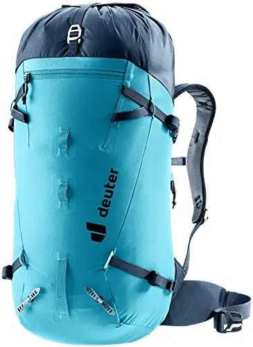 deuter Guide 28 SL Damen alpiner Kletterrucksack - Wanderrucksack mit seitlich verstaubaren Hüftflossen für Klettergurte, neuartiger Deckelkonstruktion für schnellen Zugriff und integrierter Helmhalterung für sichere Ausrüstung.