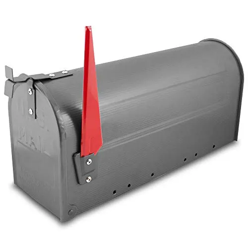 US-Mailbox Briefkasten - Retro Postkasten in Graphit - Modischer Briefkasten aus robustem Stahl, ideal für private und kommerzielle Nutzung. Mit zeitgenössischem Design und praktischem Standfuß oder Wandmontage.